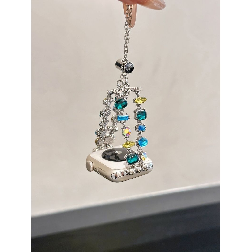 气质彩色宝石适用Oppowatch x2mini表带华为fit4/3新款小米9pro女