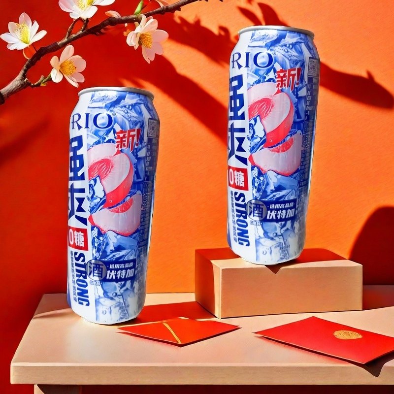 RIO强爽鸡尾酒0糖500ml/罐锐澳8度预调果酒春雪白桃/菠萝味/葡萄