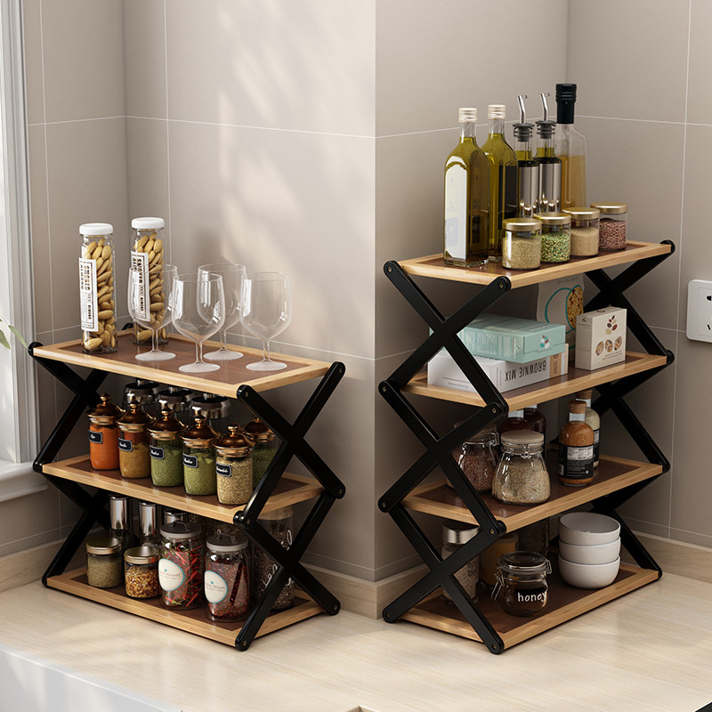 桌面厨房置物架家用多功能橱柜收纳架多层储物架办公室台面省空间