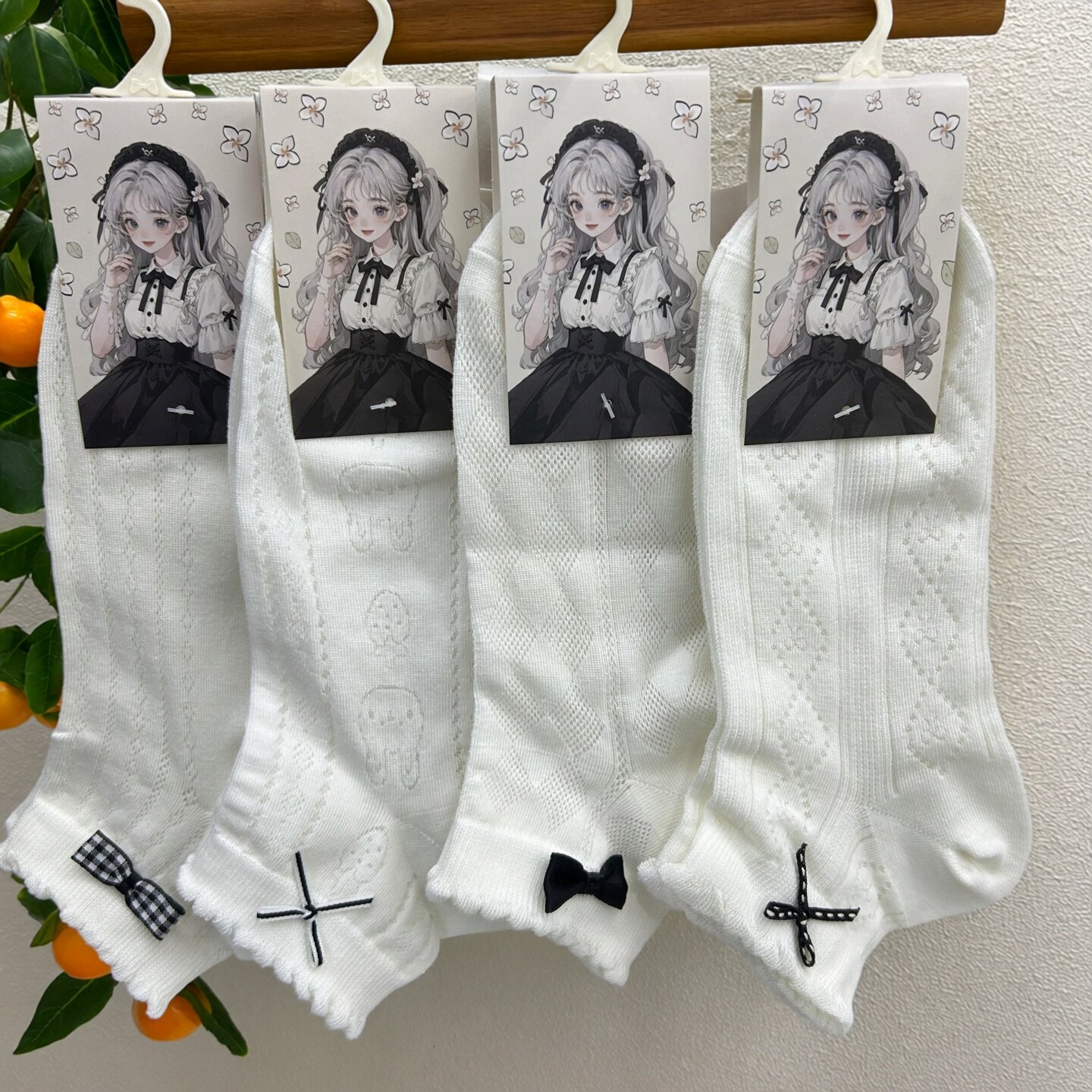 calamella夏季女士薄款白色船袜