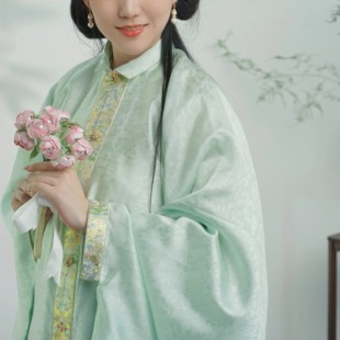 「甲乙时日·白塔」现货明制汉服立领双层琵琶袖马面裙博物馆合作