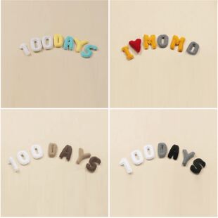 儿童摄影道具婴儿拍照针织毛线百天字母道具100DAYS拍照字母装饰