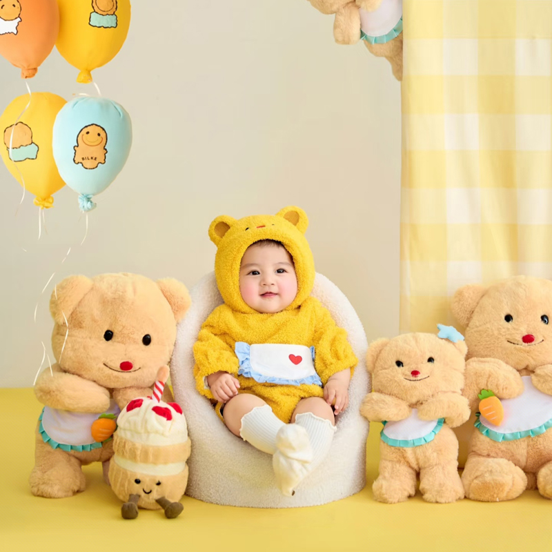 新款儿童摄影主题服装黄油小熊影楼宝宝百天照周岁照拍照服装道具