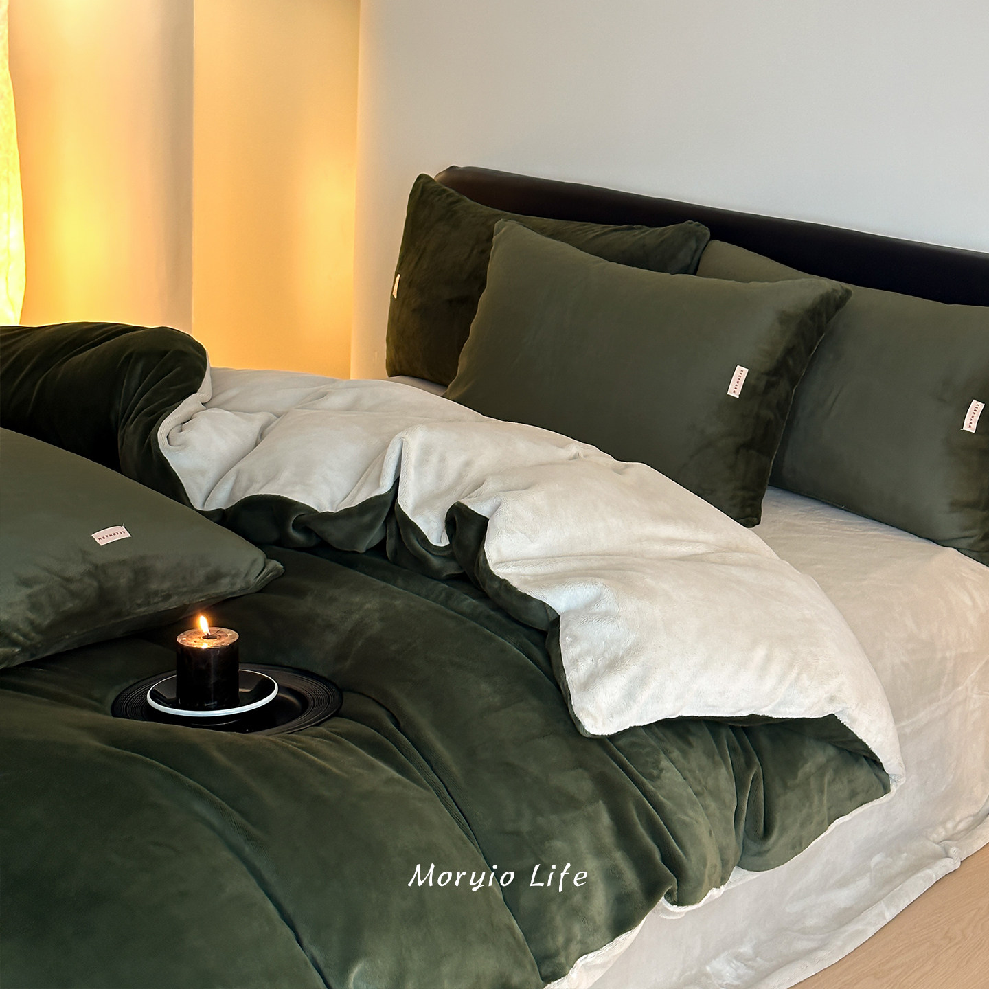 木悠轻奢冬季简约纯色加厚保暖牛奶绒四件套珊瑚绒被套床单三件套,床上用品,床品套件/四件套/多件套,淘宝优惠券,粉丝福利购,淘宝优惠卷