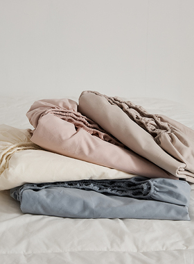 木悠秋冬保暖纯色100S全棉加厚磨毛床单单件被单席梦思床罩床笠