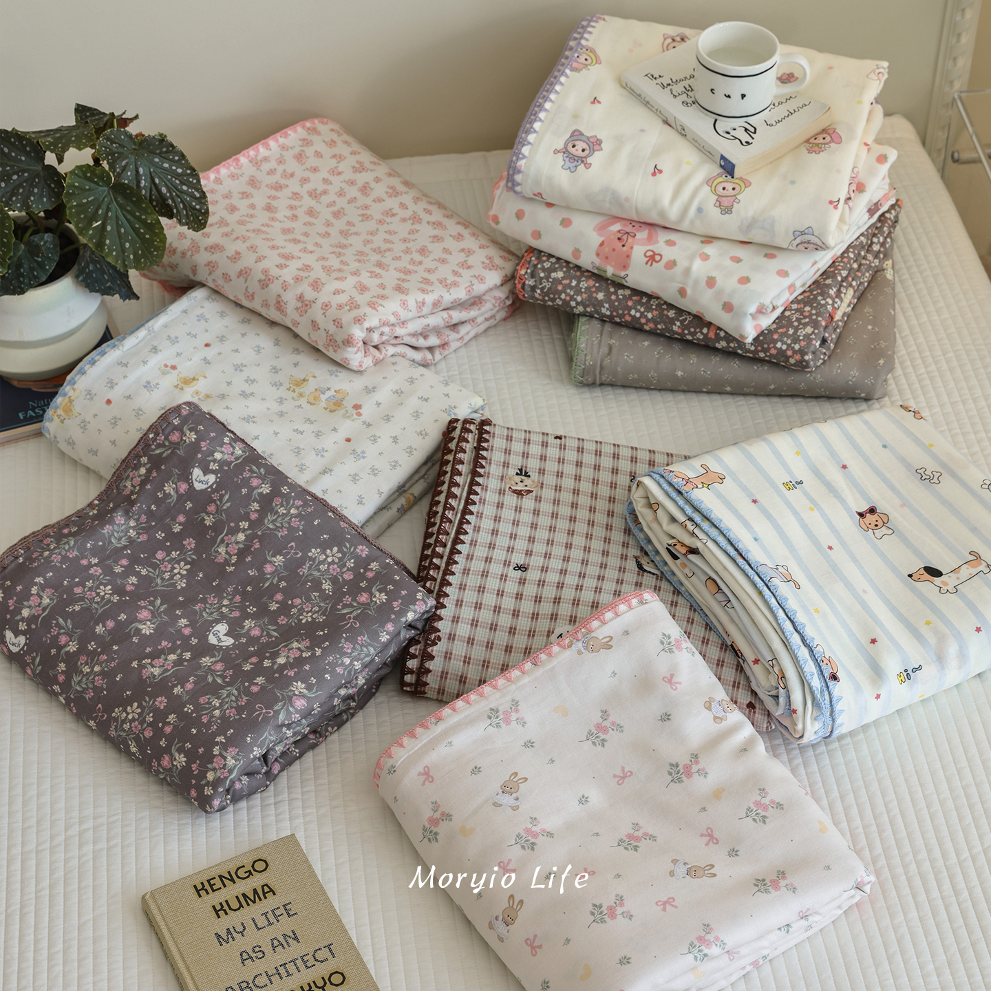 木悠ins小清新超柔软a类母婴级双层纱纯棉被套单件单双人全棉被罩