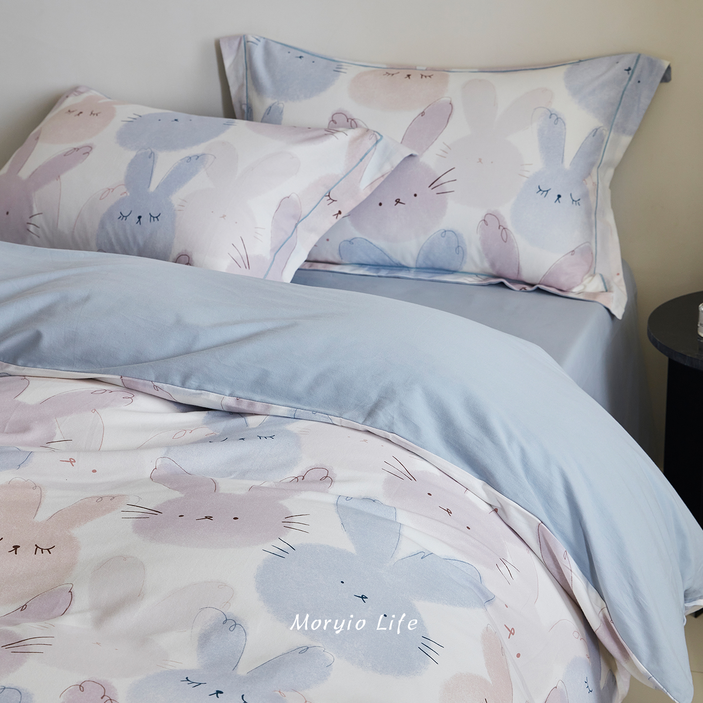 木悠可爱卡通全棉磨毛四件套秋冬加厚保暖纯棉被套床单宿舍三件套