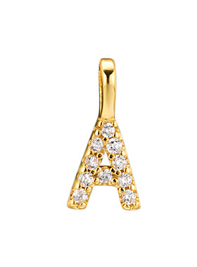 S925纯银你的名字字母A项链坠