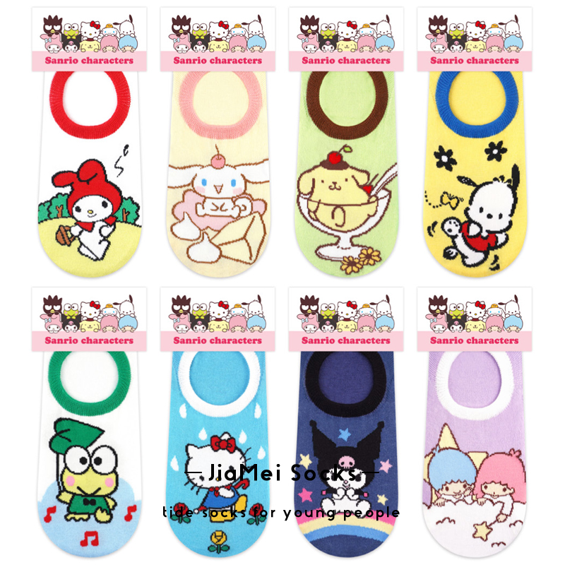 三丽鸥夏季硅胶防滑可爱卡通船袜