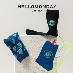 HELLO MONDAY袜子女中筒袜ins潮百搭秋森系可爱圣诞节树女学生袜