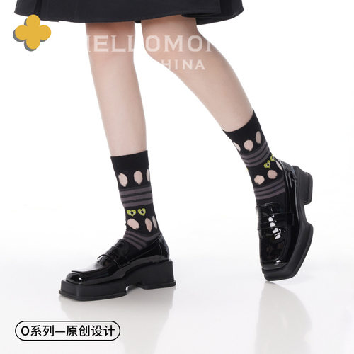 hellomonday女玻璃丝爱心中筒袜