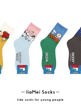 史努比袜子女中长筒袜可爱卡通查理糊涂塌客韩国秋季PEANUTS棉袜