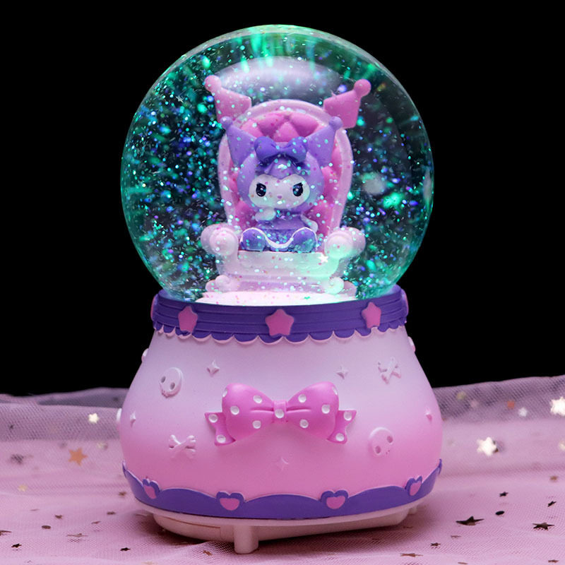 水晶球生日礼物摆件音乐盒旋转
