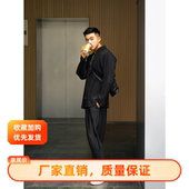 翻领高级感宽松休闲西服男士 男外套秋冬款 JD201 褶皱西装 三宅男士