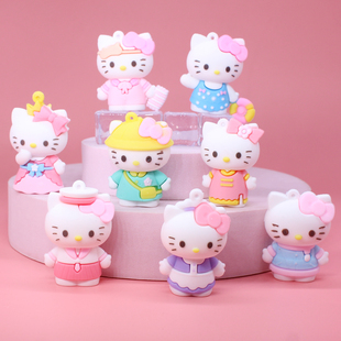 T6换装日记KT猫小公仔钥匙扣挂件凯蒂猫玩偶盲盒女学生节日小礼物