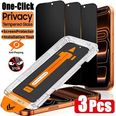 3Pcs Privacy Screen Protector For iPhone 17 13 14 15 16 Pro