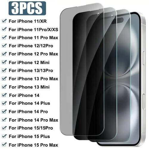 3Pcs Full Cover Privacy Screen Protector 15 11 12 13 14 Pro