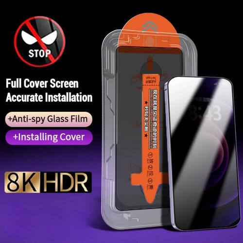 2Pcs Privacy Tempered Glass Dust Free Install Screen Protect