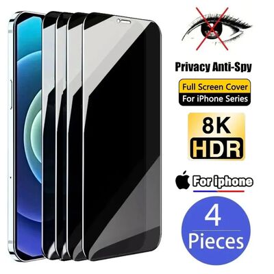 4PCS Anti-Spy Screen Protector For iPhone 17 15 14 13 12 11 16 Pro Max 13 Mini Privacy Glass  XR X