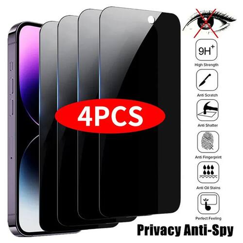 4PCS Privacy Screen Protector For iPhone 14 Pro Max 16 Pro A
