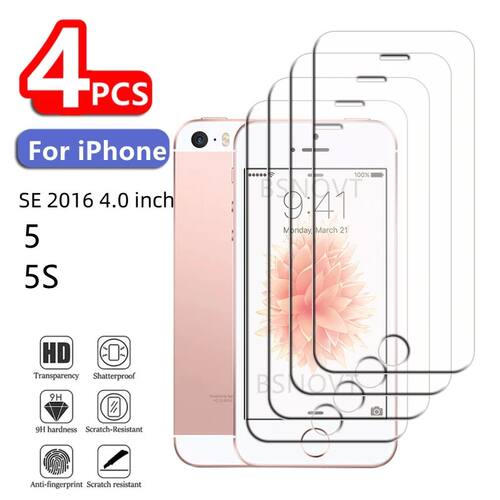 4/3/2/1Pcs For iPhone 5 Glass iPhone SE 2016 5 5S Tempered G