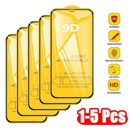 1-5PCS 9D Screen Protector Tempered Glass For IPhone 15 14 1