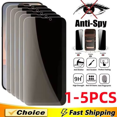 1-5pcs Full Cover Anti Spy Screen Protector for iPhone17 16