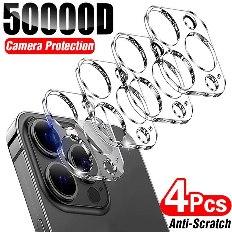 4Pcs Full Cover Protective Glass For Iphone Camera Protector iphone Pro Transparent Lens Protector