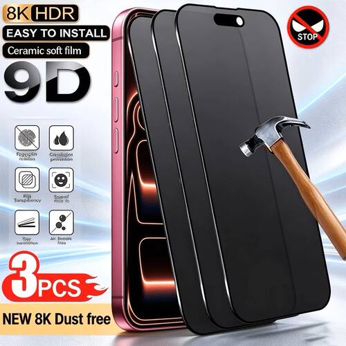 1-3Pcs Anti Spy Tempered Glass For iPhone 18 Pro Max 17 16 1