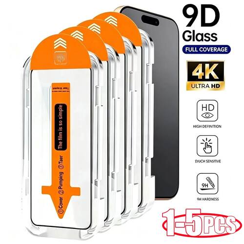 1-5Pcs Dust Free Easy Installation Screen Protector For iPho