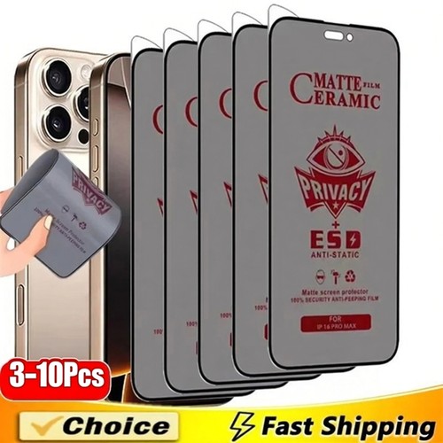 3-10Pcs Matte Ceramic Privacy Screen Protector For iPhone 17 Pro Max Anti-spy Film For IPhone XSMAX