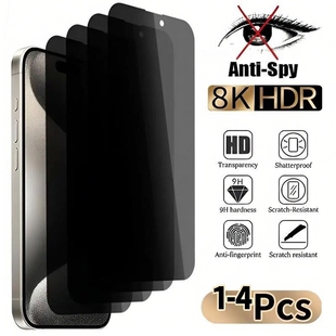 1-4PCS Anti-Spy Glass For iPhone 17 16 15 14 13  Privacy Screen Protectors For iPhone Tempered Glass