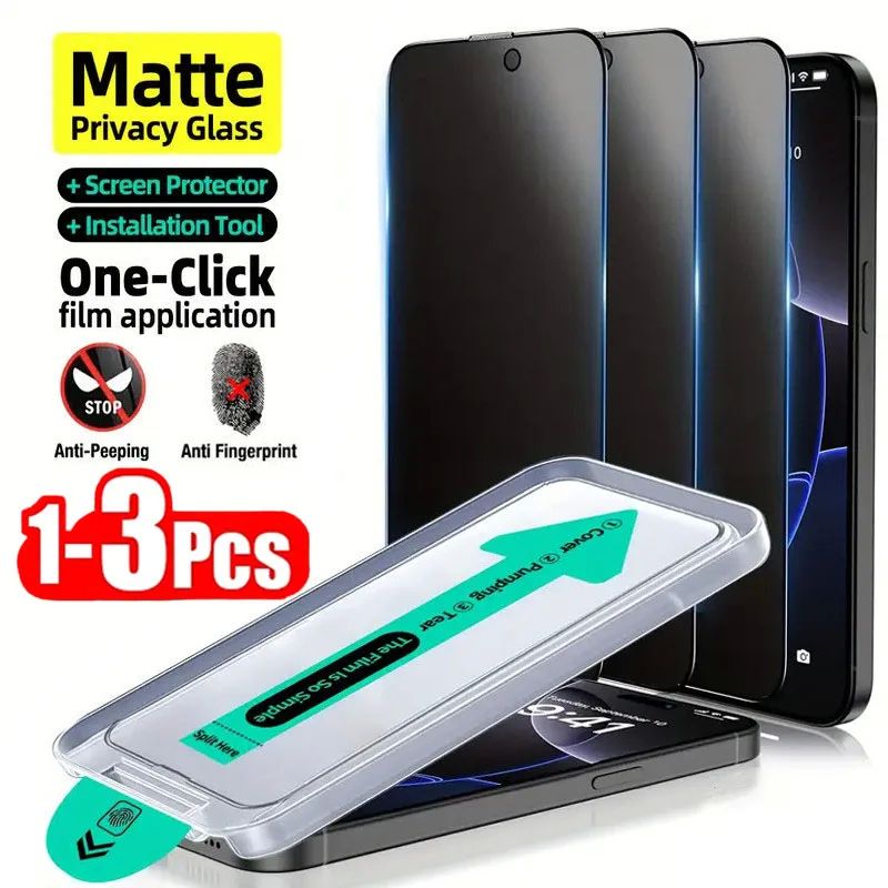 1-3PCS Privacy Screen Protector For iPhone 17 16 Pro Max 15 - 实物图