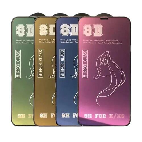 8D Mirror Screen Protector Glass for iPhone 16 12 13 14 15 P