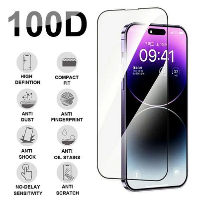 100D Full Cover Protective Glass For iPhone Tempered Screen Protector For iphone 14 Plus Glass Film