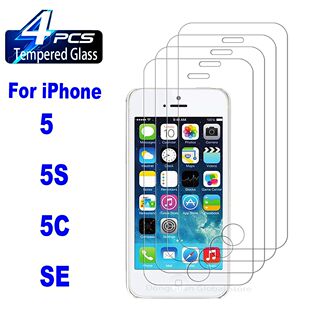 9H Tempered Glass For iPhone 5 5S 5C SE 2016 2/4Pcs HD Scree
