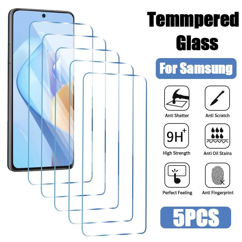 5PCS Tempered Glass For Samsung Galaxy S24 Ultra A54 A14 A13