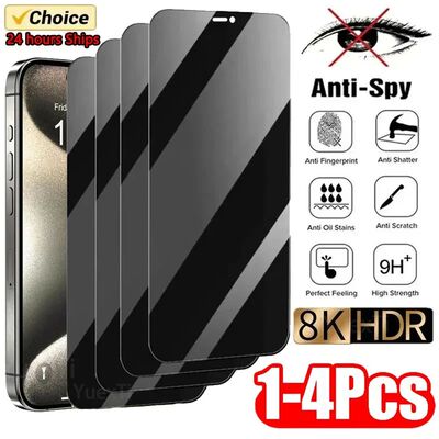 1-4Pcs Privacy Screen Protector for iPhone16 15 14 13 11 12