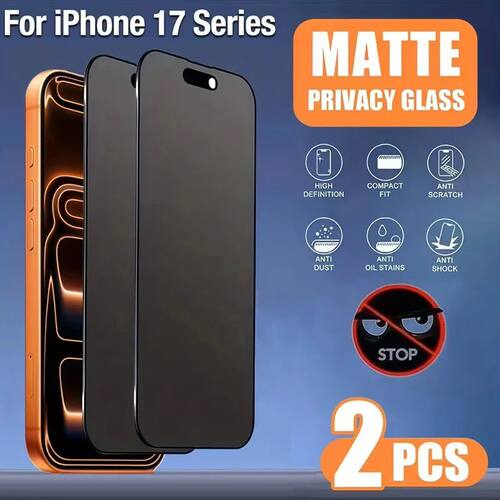 2Pcs Matte Privacy Screen Protector For iPhone 17 16 13 15 1