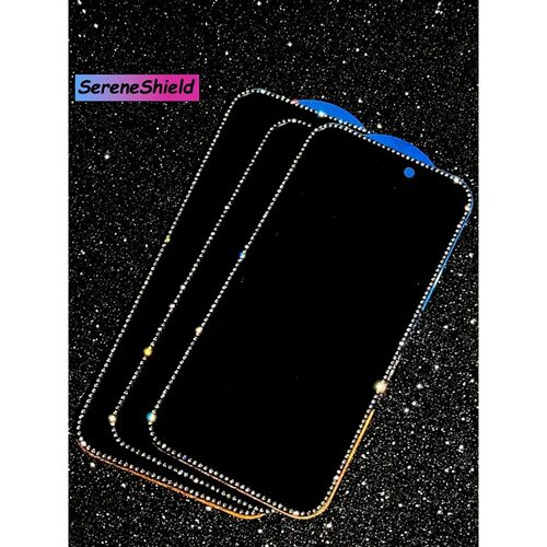 Luxury Glitter Diamond Tempered Glass For iPhone 15 Pro Max