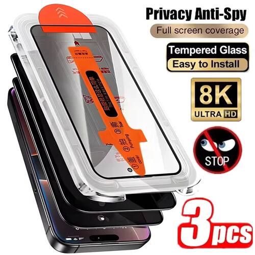 1-3Pcs Anti-Peeping Tempered Glass for iPhone 17 Pro Max 16