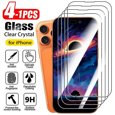 1-4Pcs Screen Protector Glass For iPhone 17 16 Pro Max Air 1