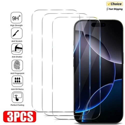 3Pcs High Definition Tempered Glass for iPhone 16 15 14 13 1
