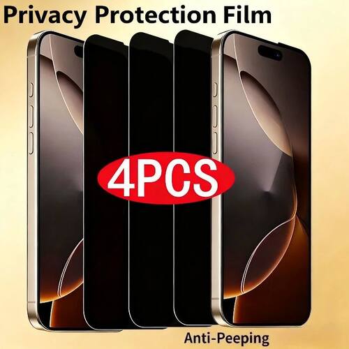 4Pack Privacy Screen Protector Anti-Spy for iPhone 17 16 15