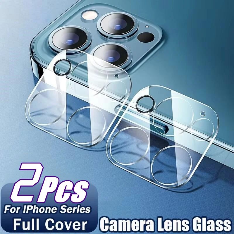 2Pcs Clear Protective Glass for iPhone 16 15 14 13 12 11 Pro