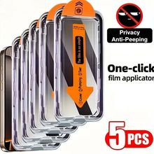 5PCS Dust Free Installation Privacy Tempered Glass For iPhon