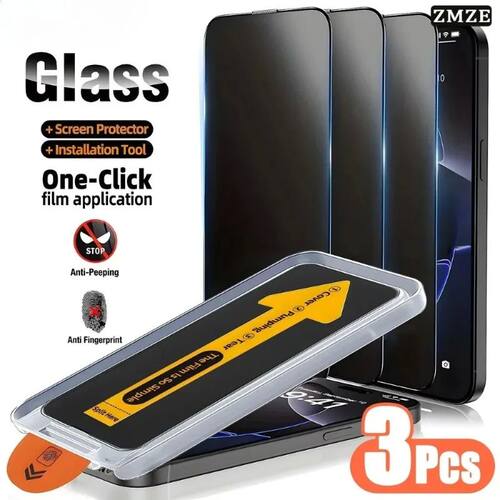 3PCS Dust Free Installation Privacy Screen Protector For iPh