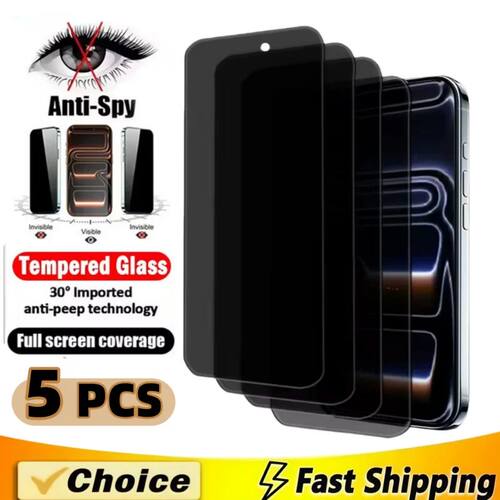 5Pcs Privacy Screen Protector for IPhone 15 16 14 13 12 11 1