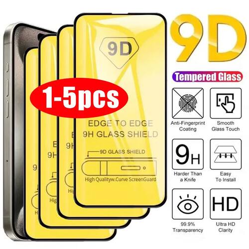 9D Tempered Glass Screen Protector 1-5PCS For iPhone X XR XS