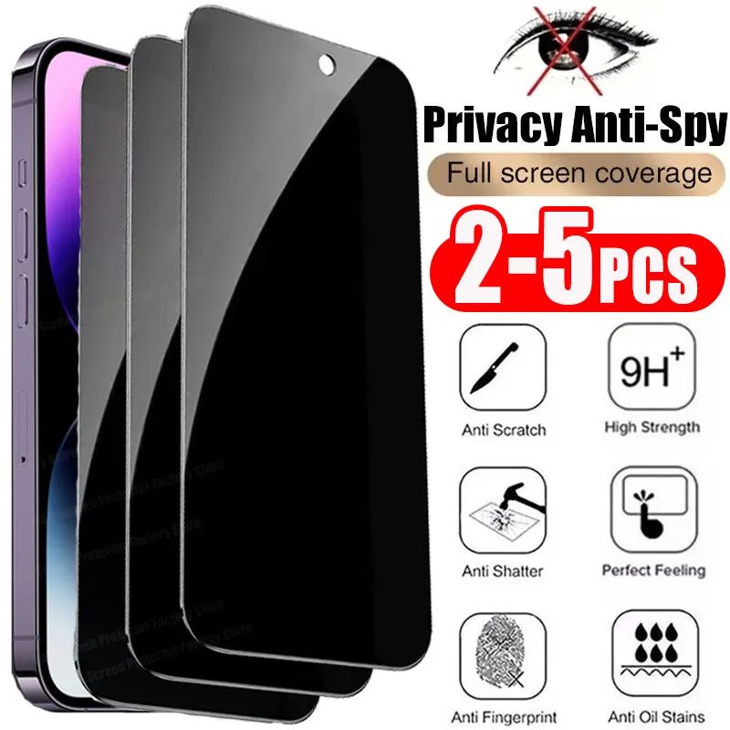 2-5pcs Full Cover Anti-Spy Screen Protector For iPhone 11 12